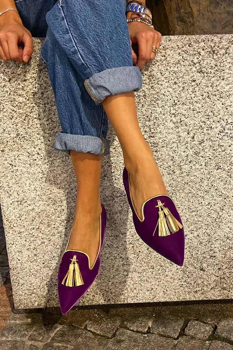 Portia | Boho Loafers with Fringe