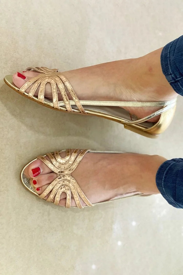 Hannah | Summer Glow Golden Sandals