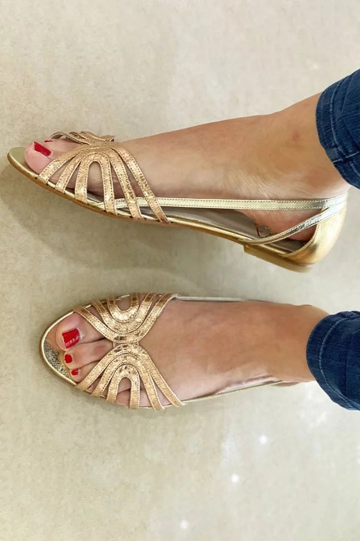Hannah | Summer Glow Golden Sandals