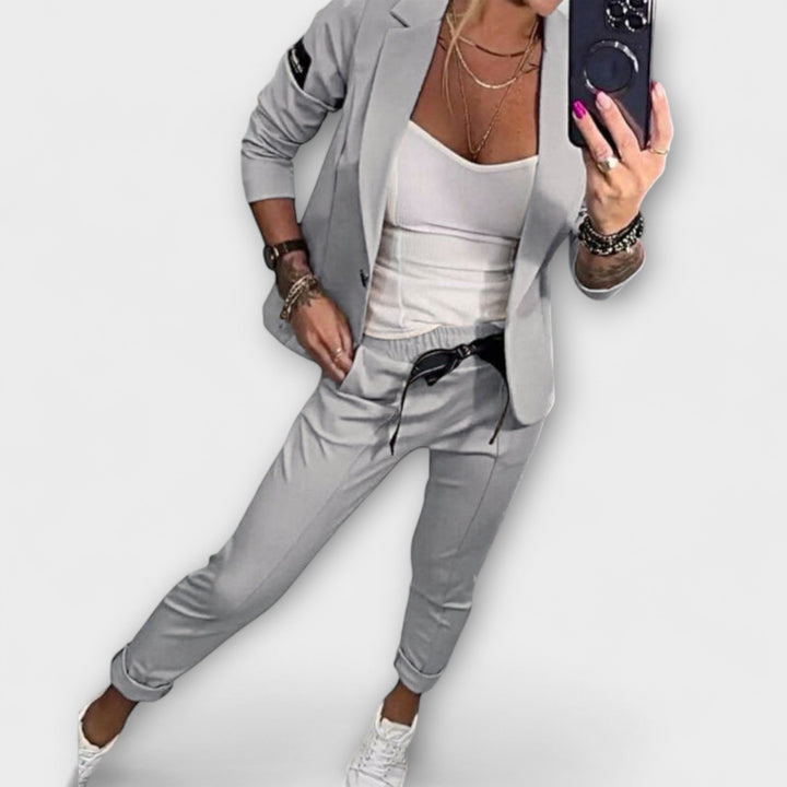 Greta Elegant Set of Top, Jacket and Trousers