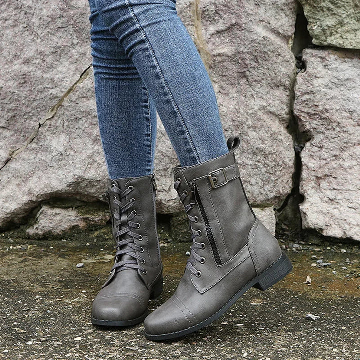 Aurora | Leather Combat Boots