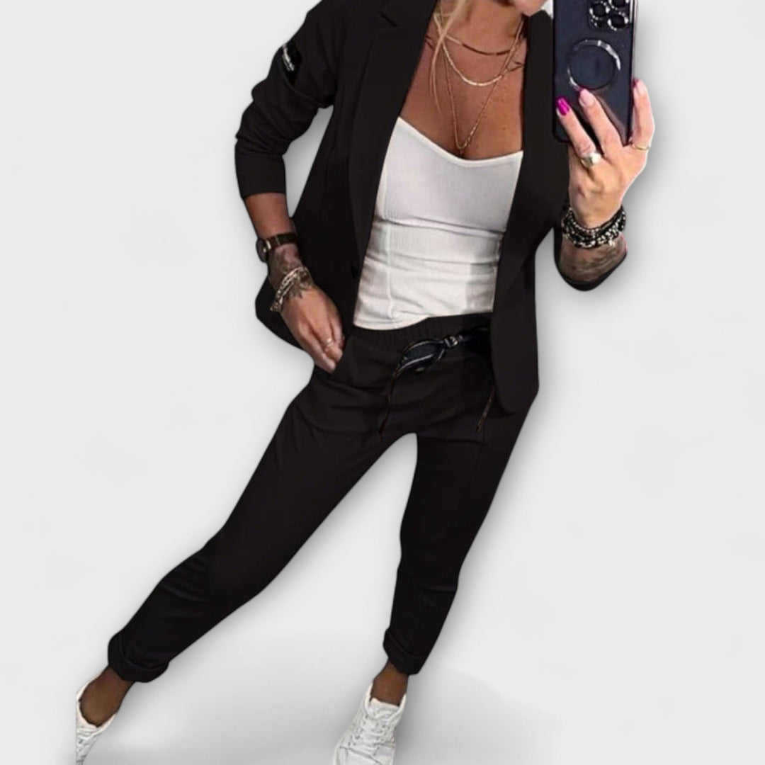 Greta Elegant Set of Top, Jacket and Trousers