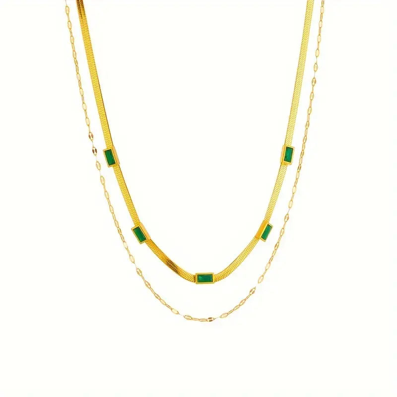 Vintage-Inspired Double Layer Gold Necklace by Sorella Gem