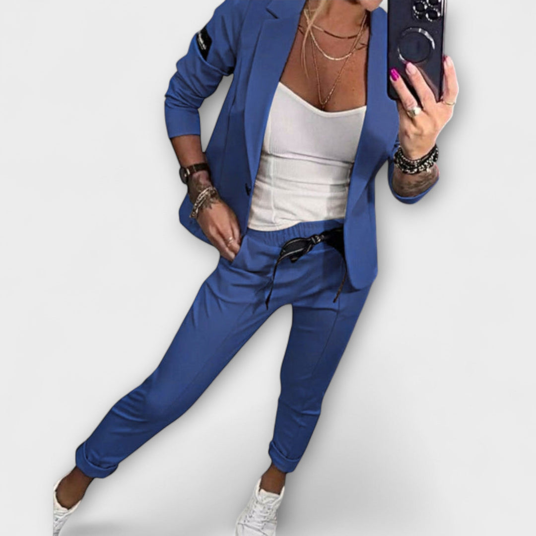 Greta Elegant Set of Top, Jacket and Trousers