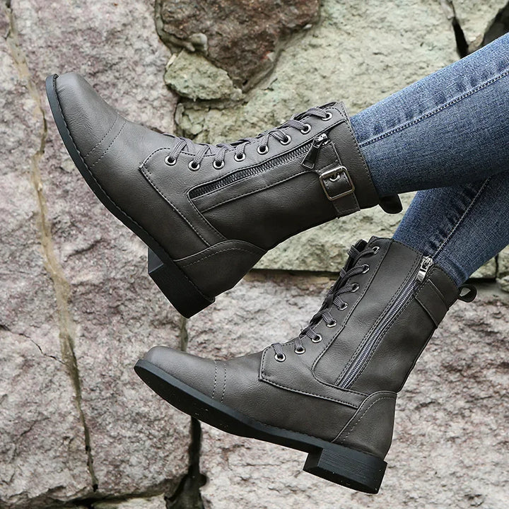 Aurora | Leather Combat Boots