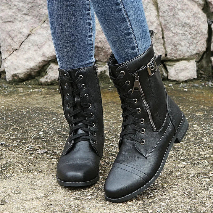 Aurora | Leather Combat Boots