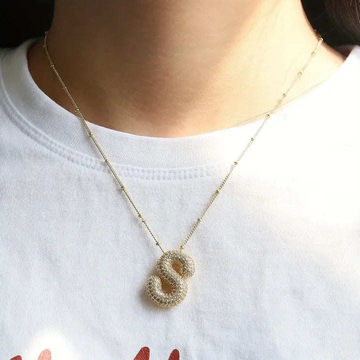 Ball Letter Initial Necklace