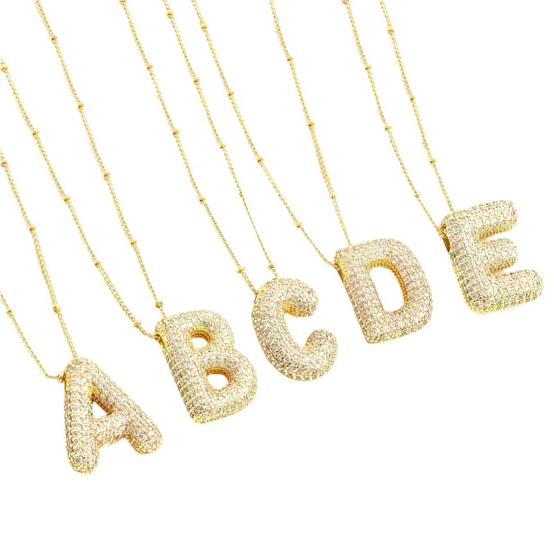 Ball Letter Initial Necklace