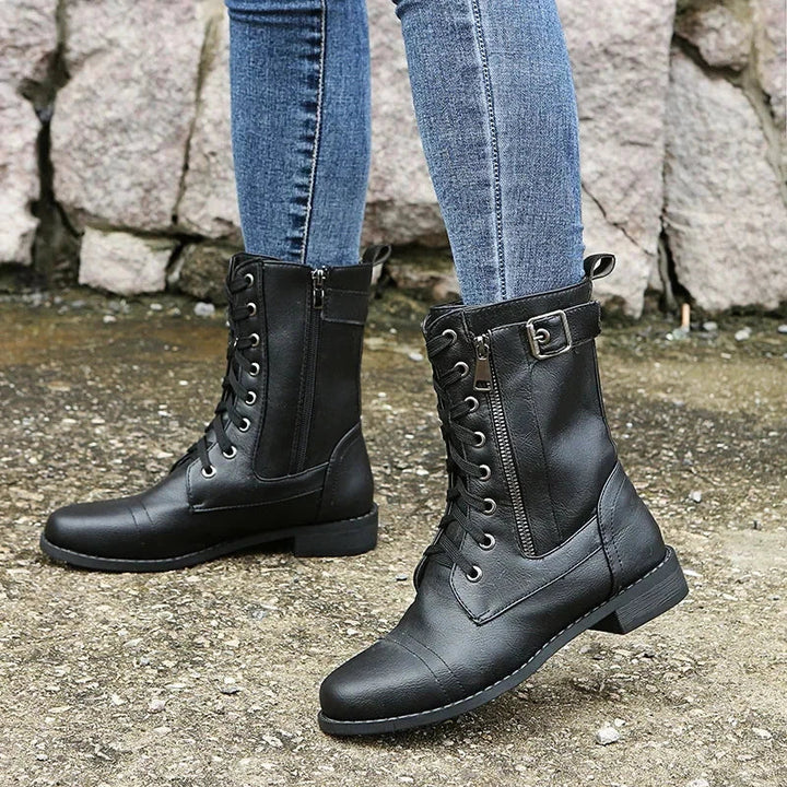 Aurora | Leather Combat Boots