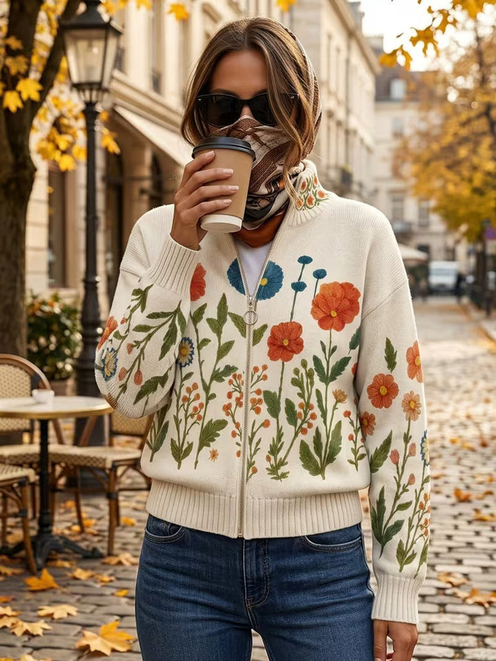 Brianna - Wildflower Field Zip-Up Cardigan