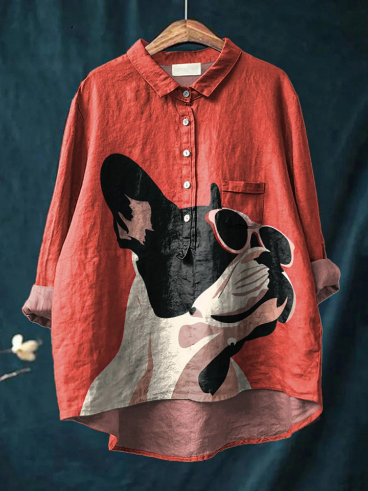 Paula | Casual Tee Featuring Adorable French Bulldog Design