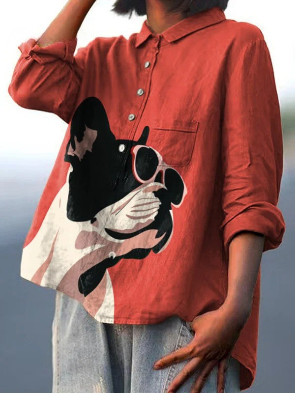 Paula | Casual Tee Featuring Adorable French Bulldog Design