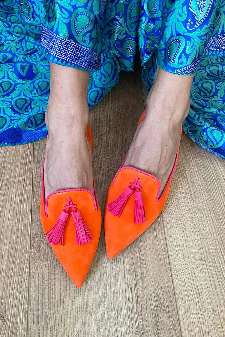 Portia | Boho Loafers with Fringe