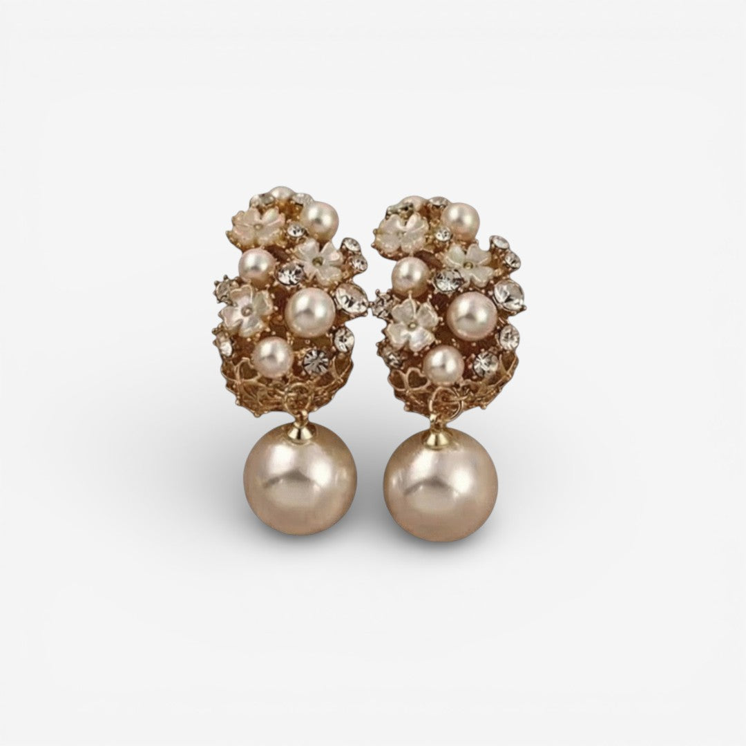 Chic Floral Pearl Earrings