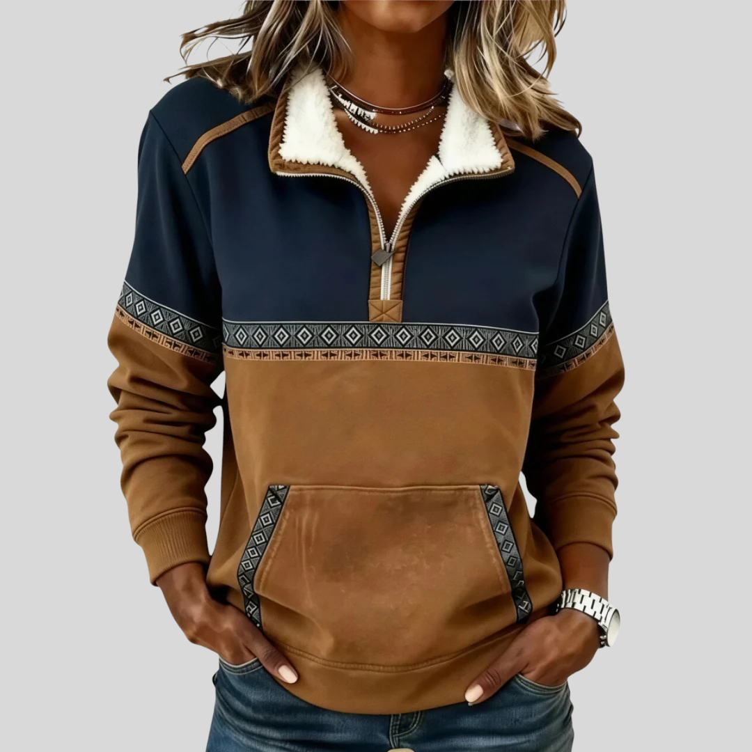 Ida Cosy Fleece Jumper with Half Zip