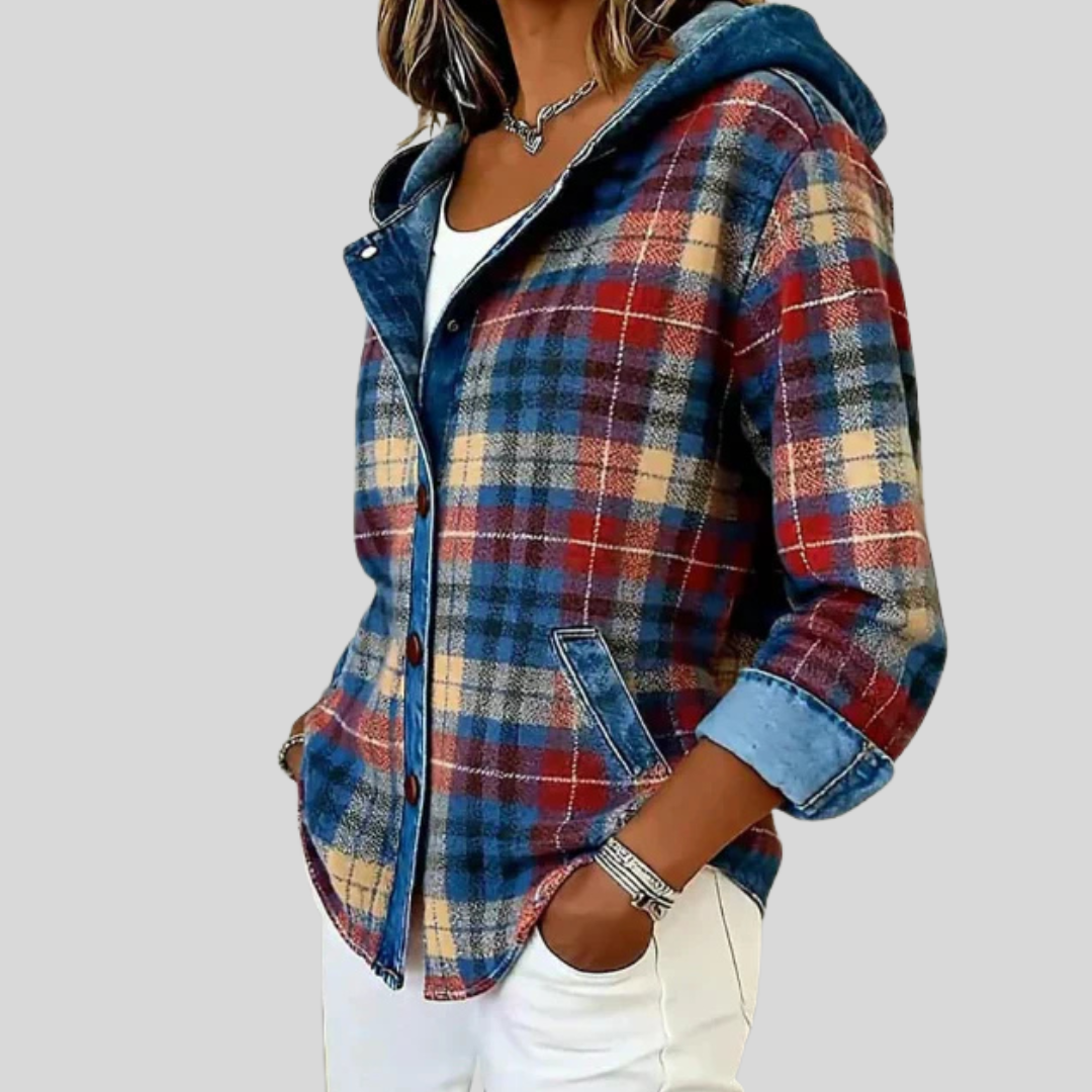 Floortje Lined Check Shacket - image 4