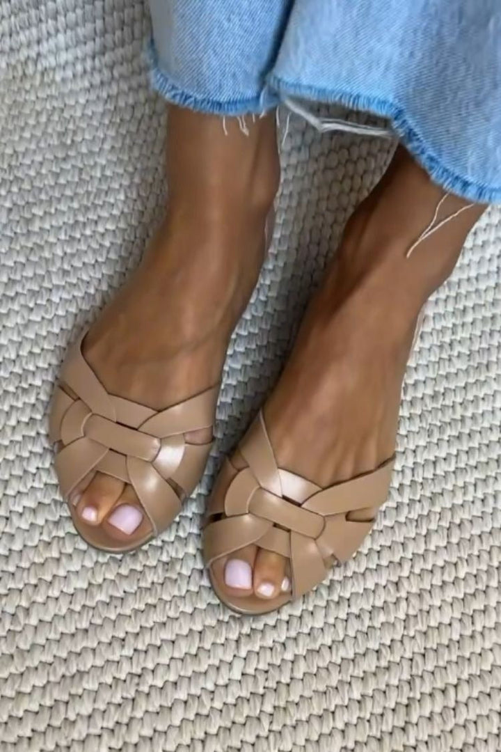 Lina | Natural Woven Sandals