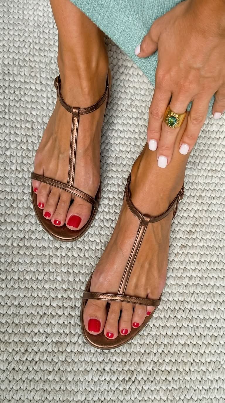Elisa | Spring Golden Sandals