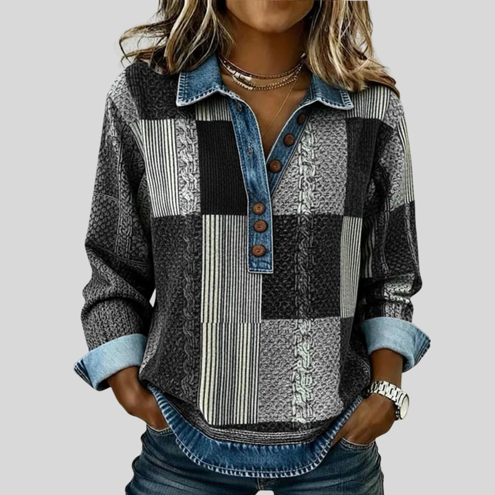 Sientje Colour-Block Patchwork Sweatshirt - image 2