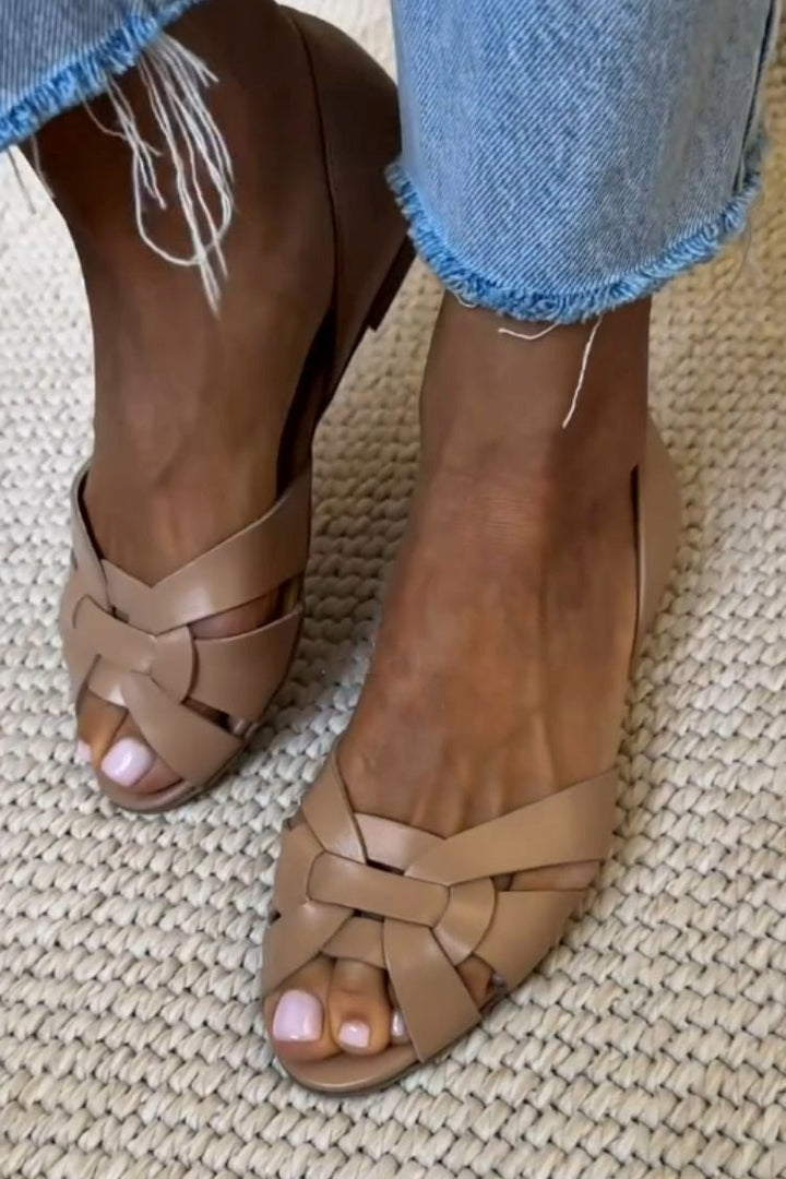 Lina | Natural Woven Sandals