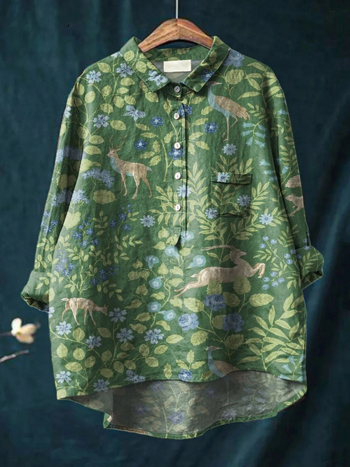 Lotte | Vintage Floral and Animal Print Casual Tee