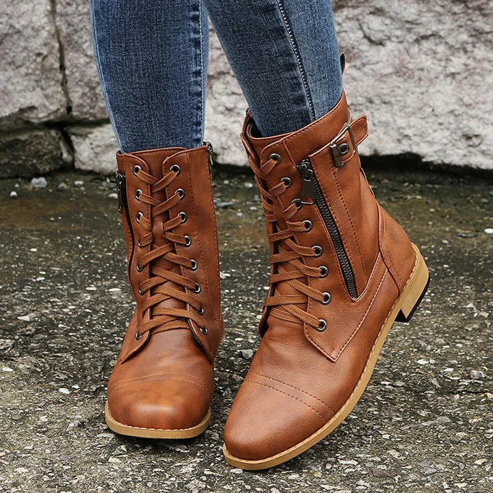 Aurora | Leather Combat Boots