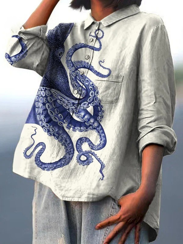 Lotte | Casual T-Shirt Featuring Octopus Tentacle Design