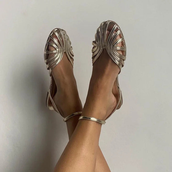 Paula | Elegant Golden Sandals
