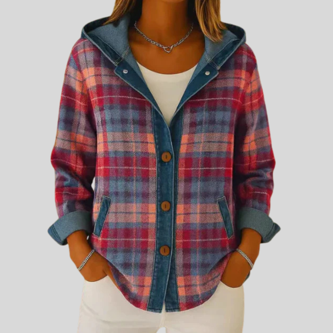 Floortje Lined Check Shacket - image 3