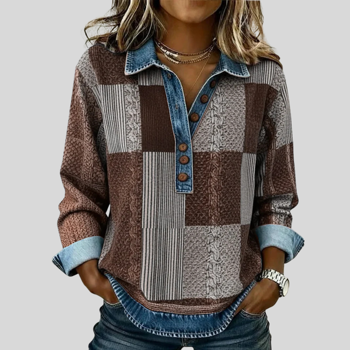 Sientje Colour-Block Patchwork Sweatshirt - image 3