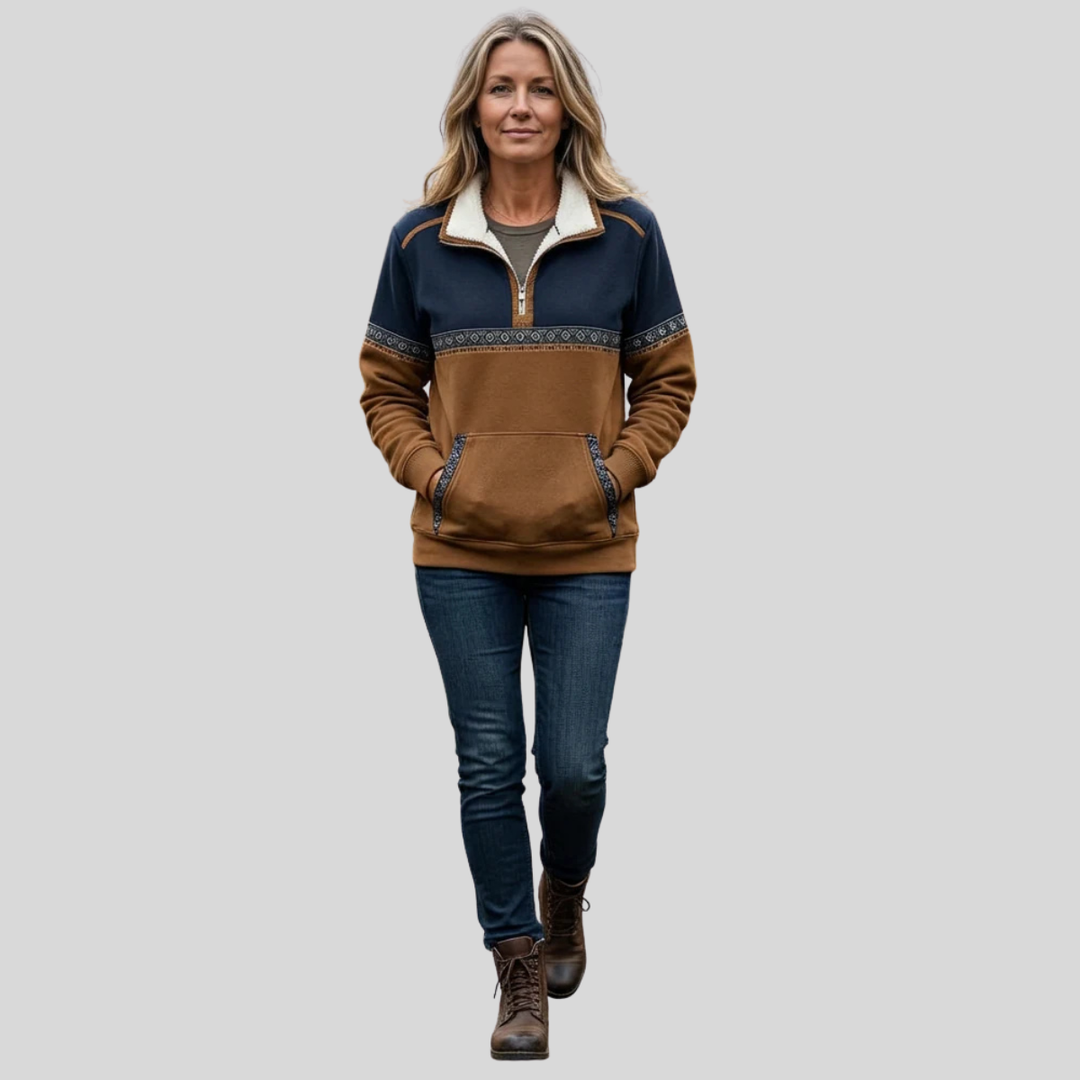 Ida Cosy Fleece Jumper with Half Zip - image 3