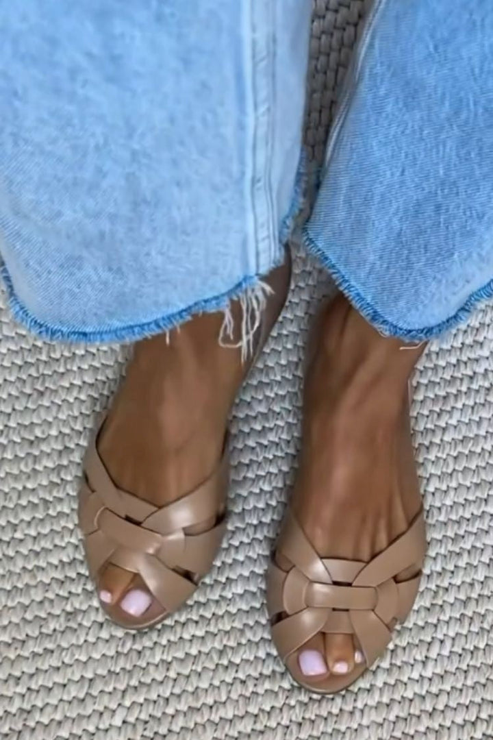 Lina | Natural Woven Sandals