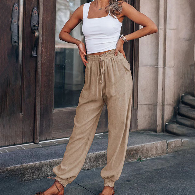 Kaeli – Elegant Jogging Trousers with Drawstring