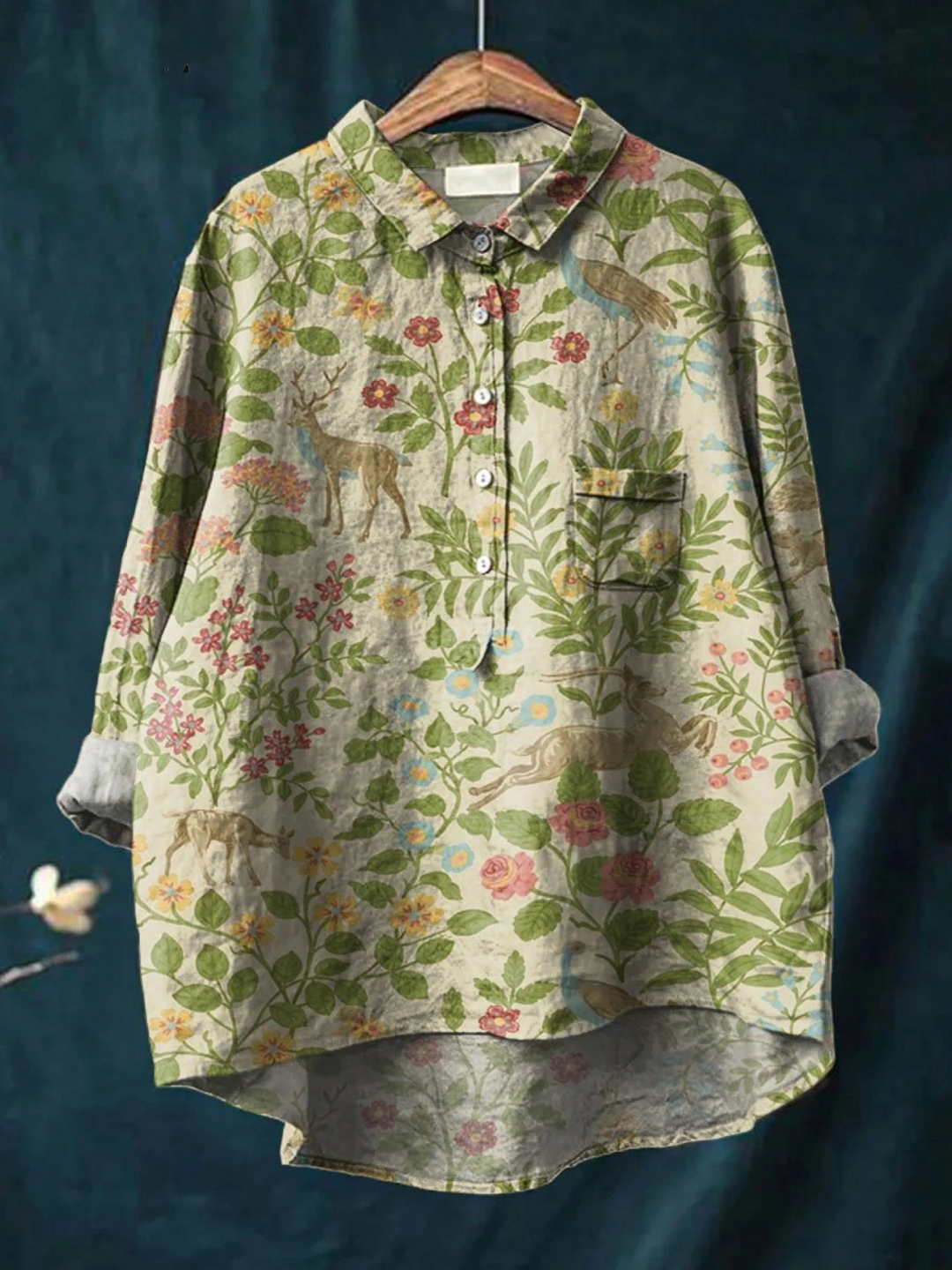 Lotte | Vintage Floral and Animal Print Casual Tee