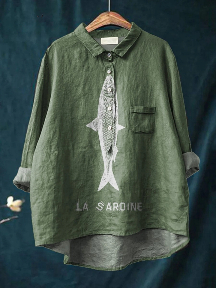 Rose | Casual Tee Featuring Sardine Design