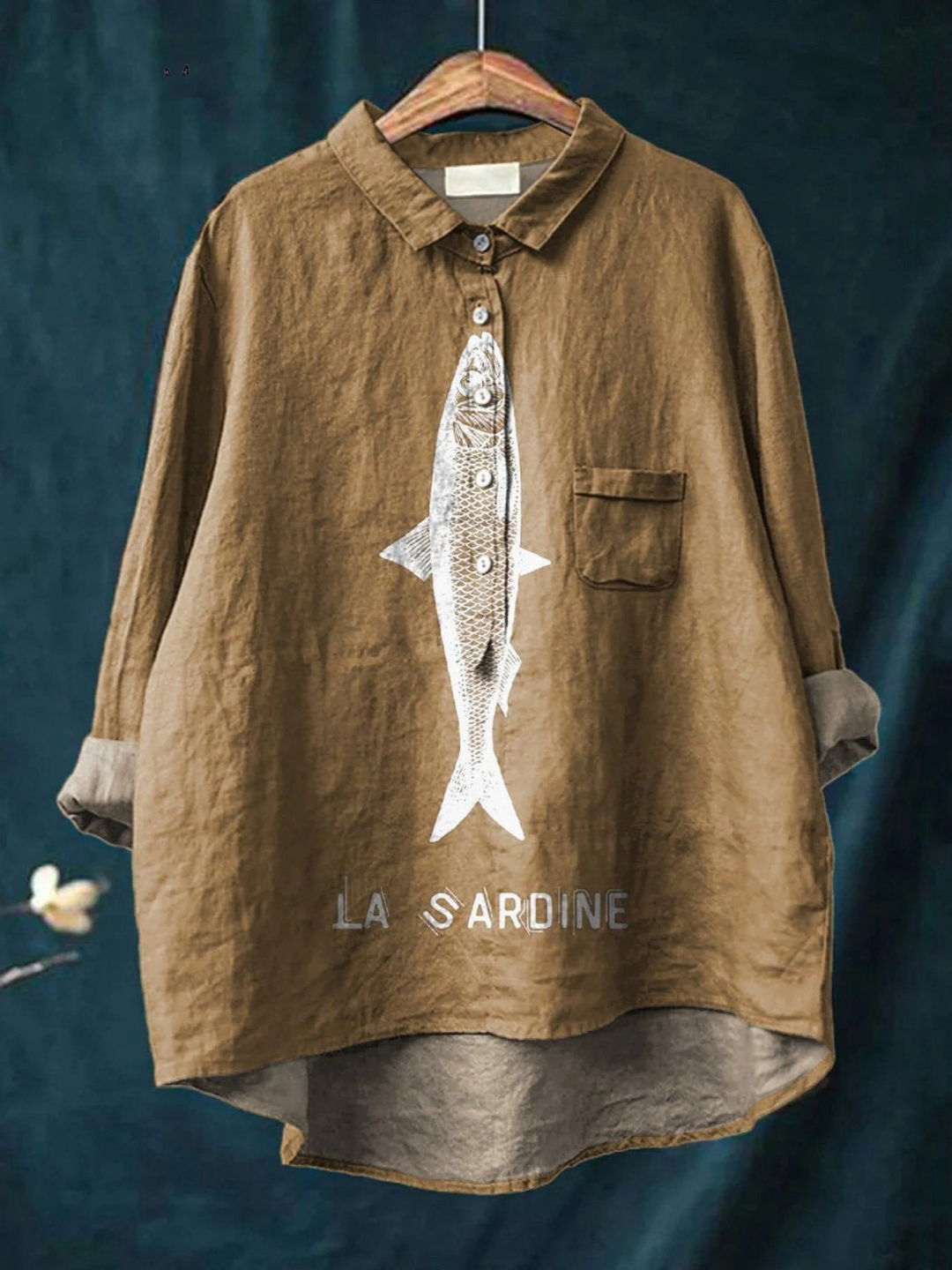 Rose | Casual Tee Featuring Sardine Design