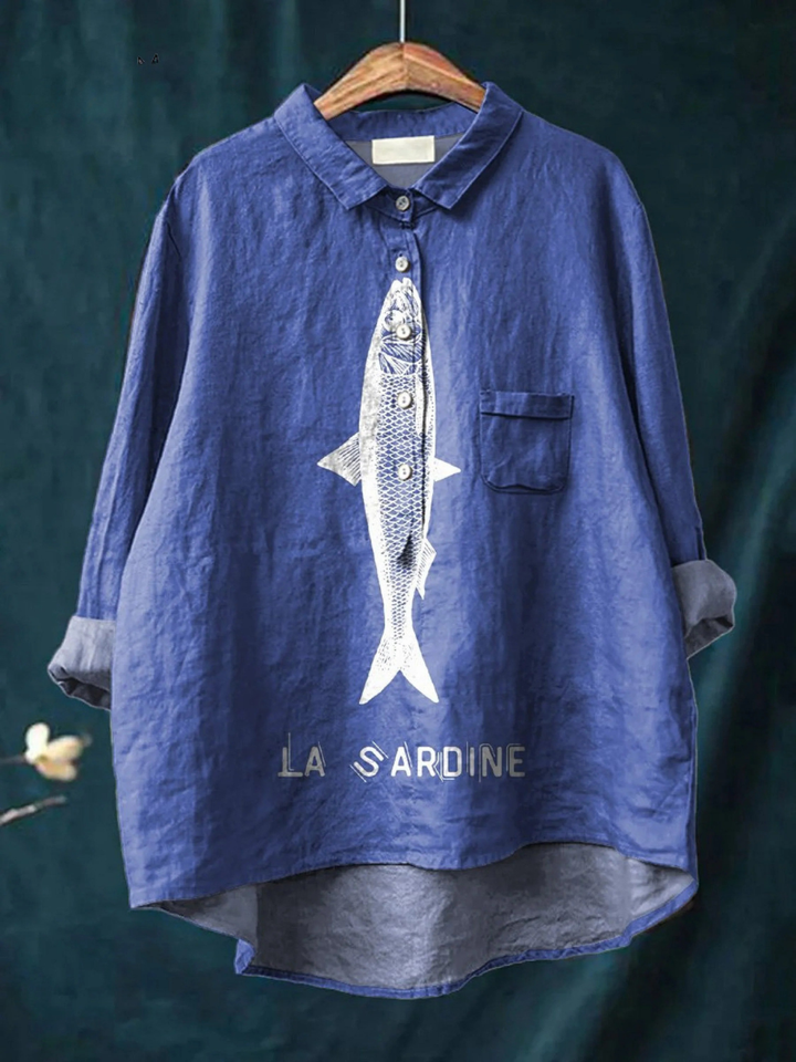 Rose | Casual Tee Featuring Sardine Design