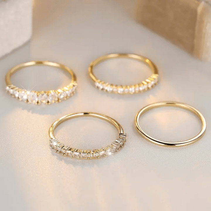 14k Gold Zirconia Stacking Sleeves