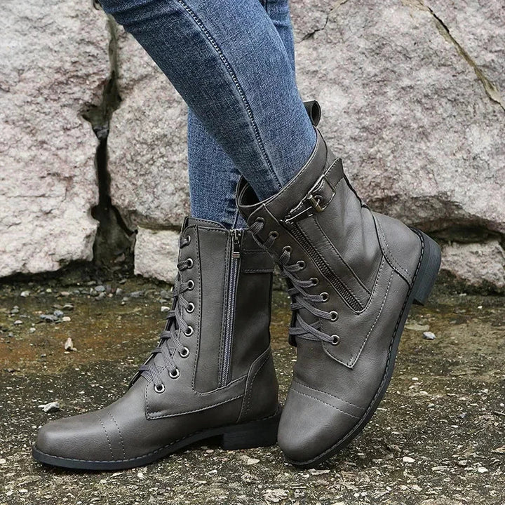 Aurora | Leather Combat Boots