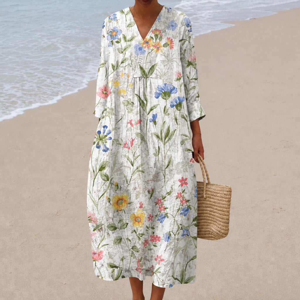 Eva - Flattering Printed Summer Dress