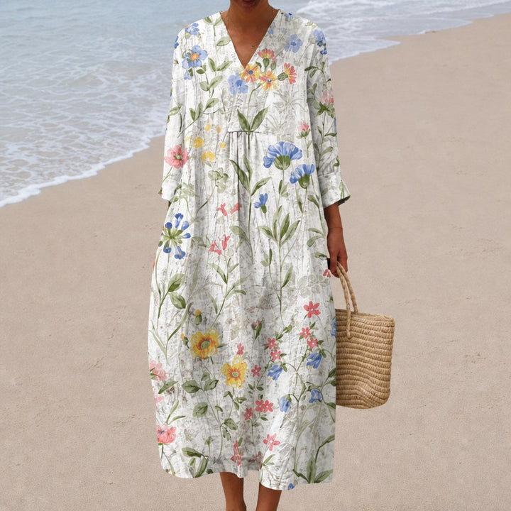 Eva - Flattering Printed Summer Dress
