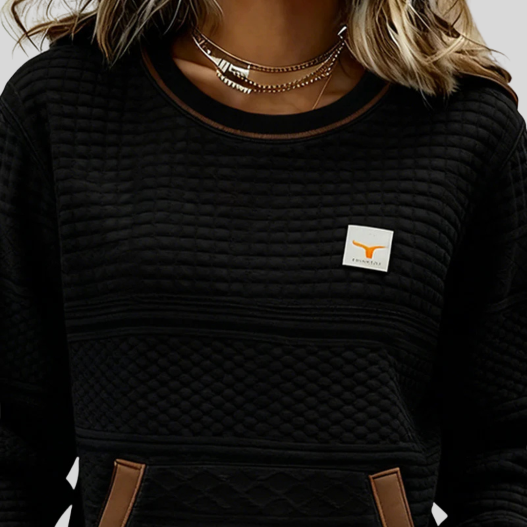 Mies Structured Colour-Block Sweatshirt with Round Neck - image 5