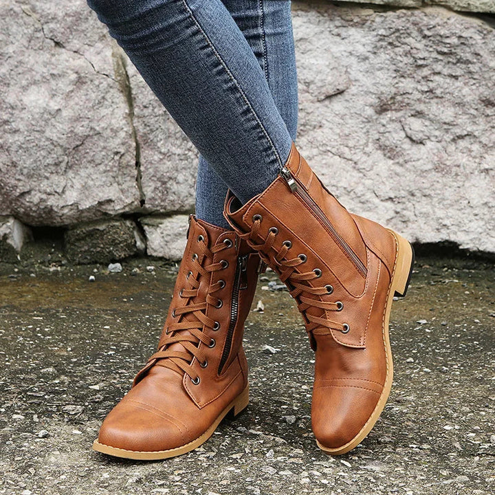 Aurora | Leather Combat Boots