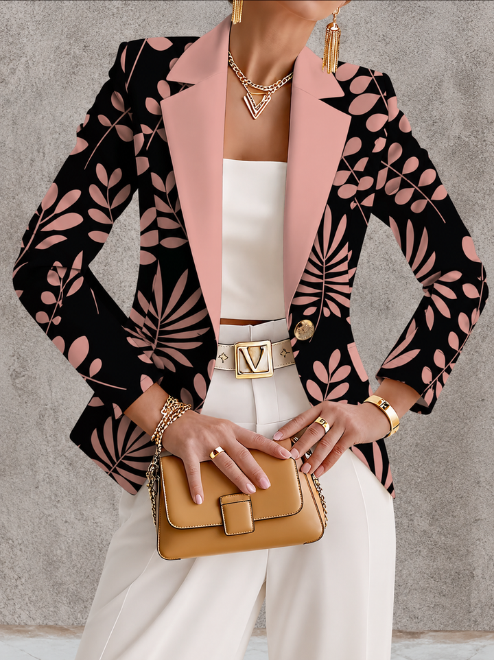 Odaya Pink Leaf Blazer