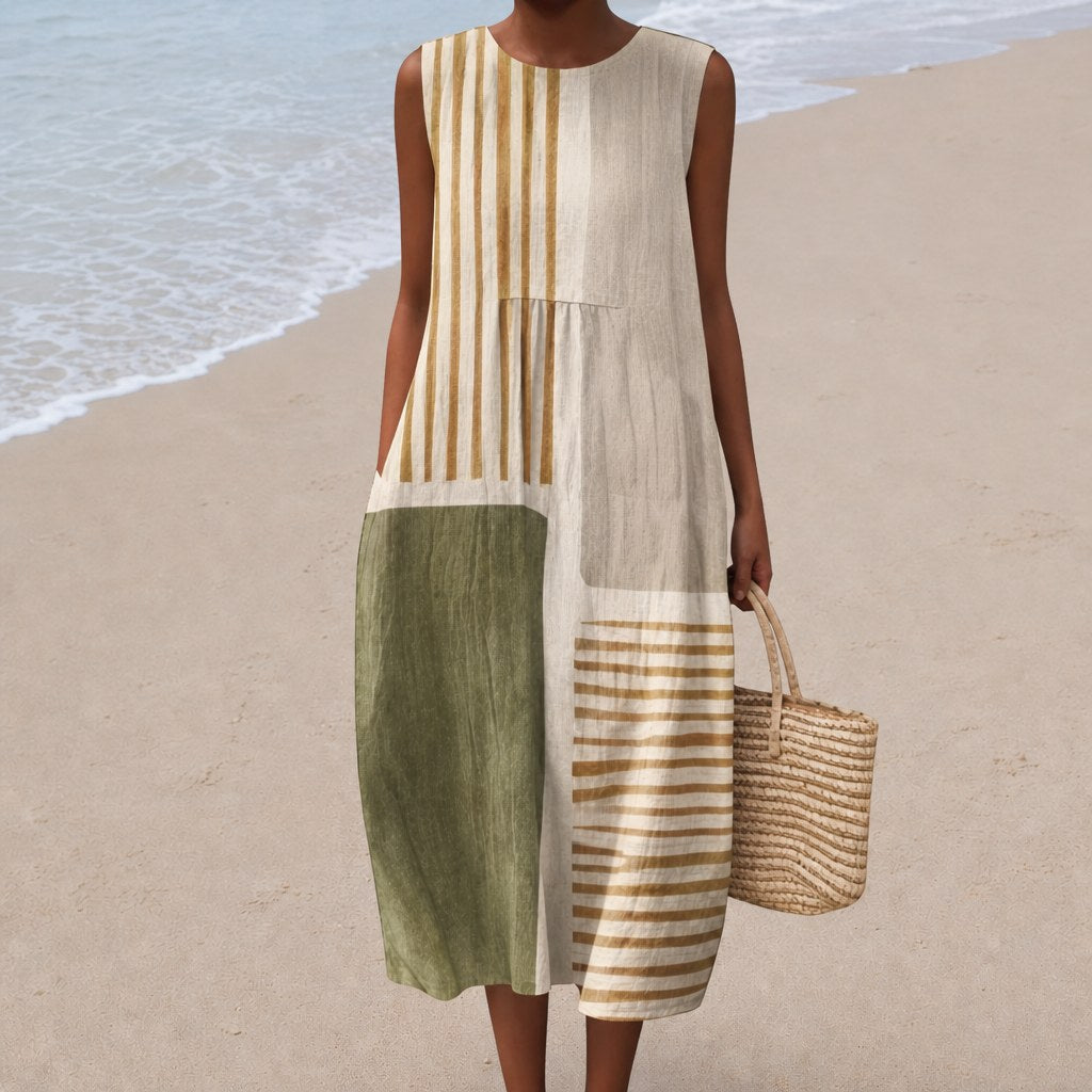 Zélie - Comfortable Summer Dress Without Sleeves