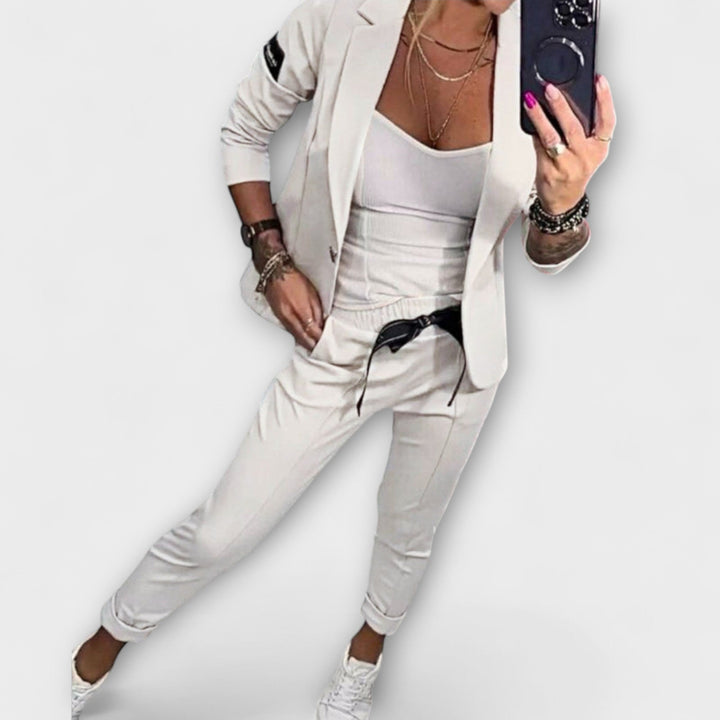 Greta Elegant Set of Top, Jacket and Trousers