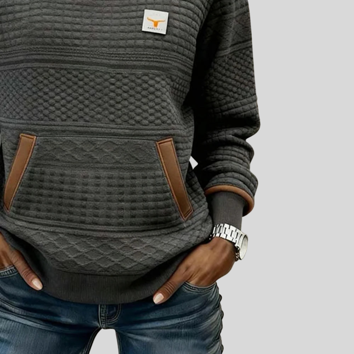 Mies Structured Colour-Block Sweatshirt with Round Neck - image 7