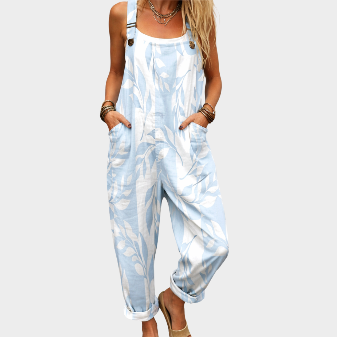 Naomi | Azure Leaf Pattern with a Light Glow