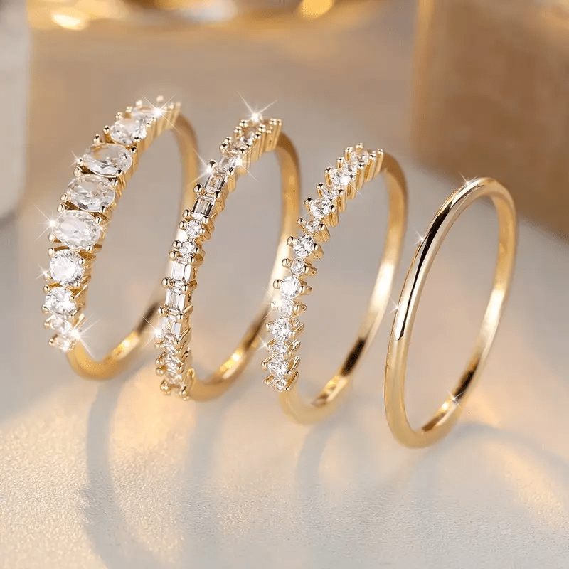 14k Gold Zirconia Stacking Sleeves