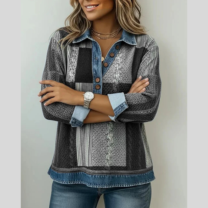 Sientje Colour-Block Patchwork Sweatshirt - image 8